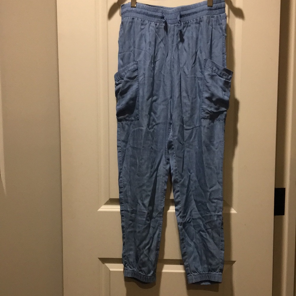Indigo Rein Baggy Joggers drawstring Elastic waistband 100% Tencel pockets sz  M